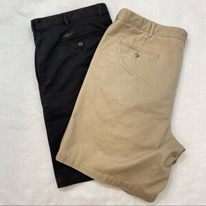 Mens flat front shorts - Lands End, Greg Norman bundle cotton black khaki Sz 42 